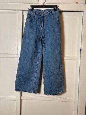 High-Rise Wide-Leg Women’s Denim Jeans Blue 29 Barrel Leg Street Wear Skater